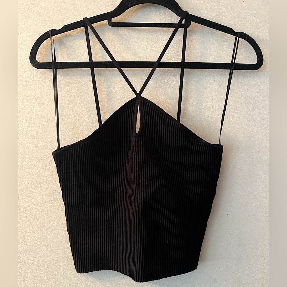 OAK+FORT CRISS CROSS RIBBED TANK